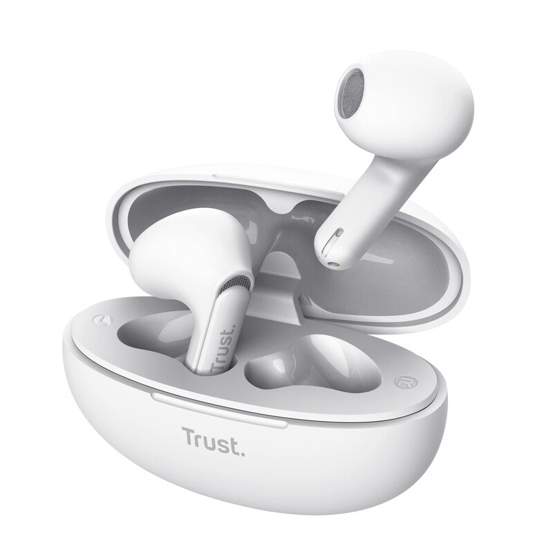 Trust Yavi Headset True Wireless Stereo (TWS) In-ear Oproepen/muziek USB Type-C Bluetooth Wit