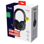 Trust Ayda Max Headset Bedraad Hoofdband Oproepen/muziek USB Type-C / USB Type-A Zwart