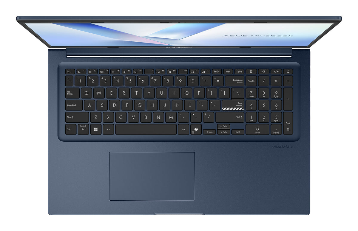 ASUS Vivobook 17 X1704MA-AU229W Intel Core 5 320 Laptop 43,9 cm (17.3") Full HD 16 GB DDR5-SDRAM 512 GB SSD Wi-Fi 6 (802.11ax) Windows 11 Home Blauw AZERTY Belgisch