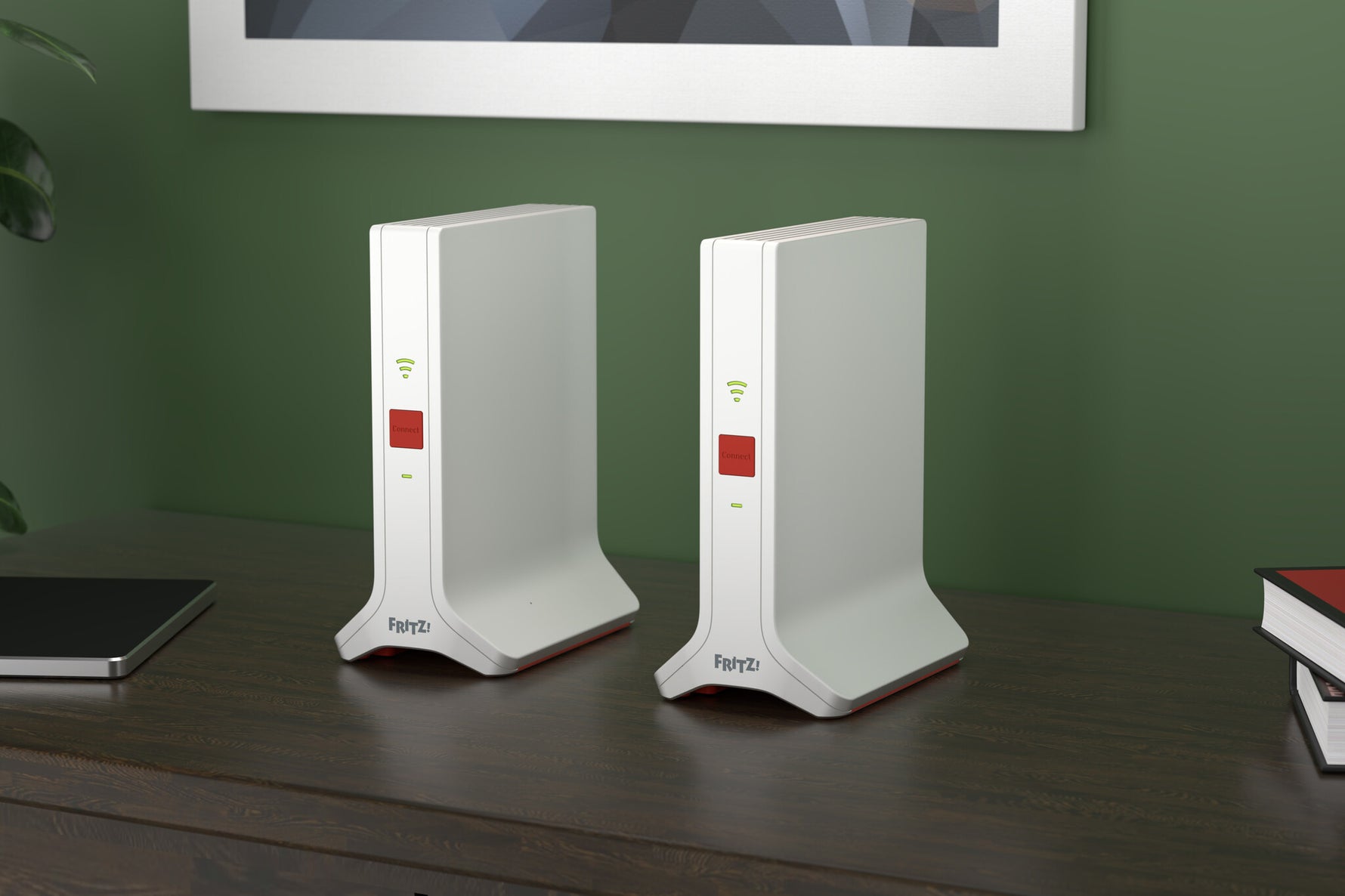 Mesh Set FRITZ! 4200 2-pack Edition International Dual-band (2.4 GHz / 5 GHz) Wi-Fi 6 (802.11ax) Rood, Wit 2x2/4x4