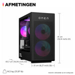HP OMEN 35L GT16-0160nd Intel® Core™ i7 i7-14700F 16 GB DDR5-SDRAM 1 TB SSD NVIDIA GeForce RTX 5060 Windows 11 Home Tower PC Zwart