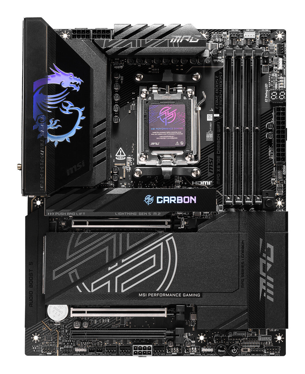 MSI MPG X870E CARBON WIFI moederbord AMD X870E Socket AM5 ATX