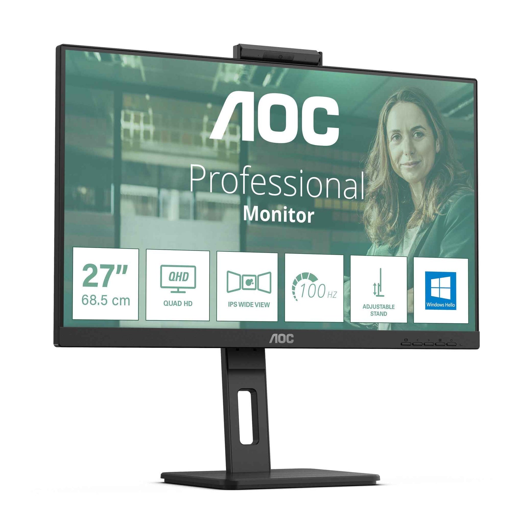 AOC Q27P3CW computer monitor 68,6 cm (27") 2560 x 1440 Pixels Quad HD LED Zwart