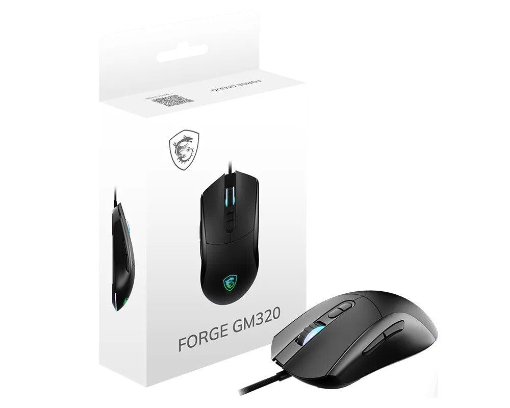 MSI FORGE GM320 muis Gamen Ambidextrous USB Type-A Optisch 12800 DPI
