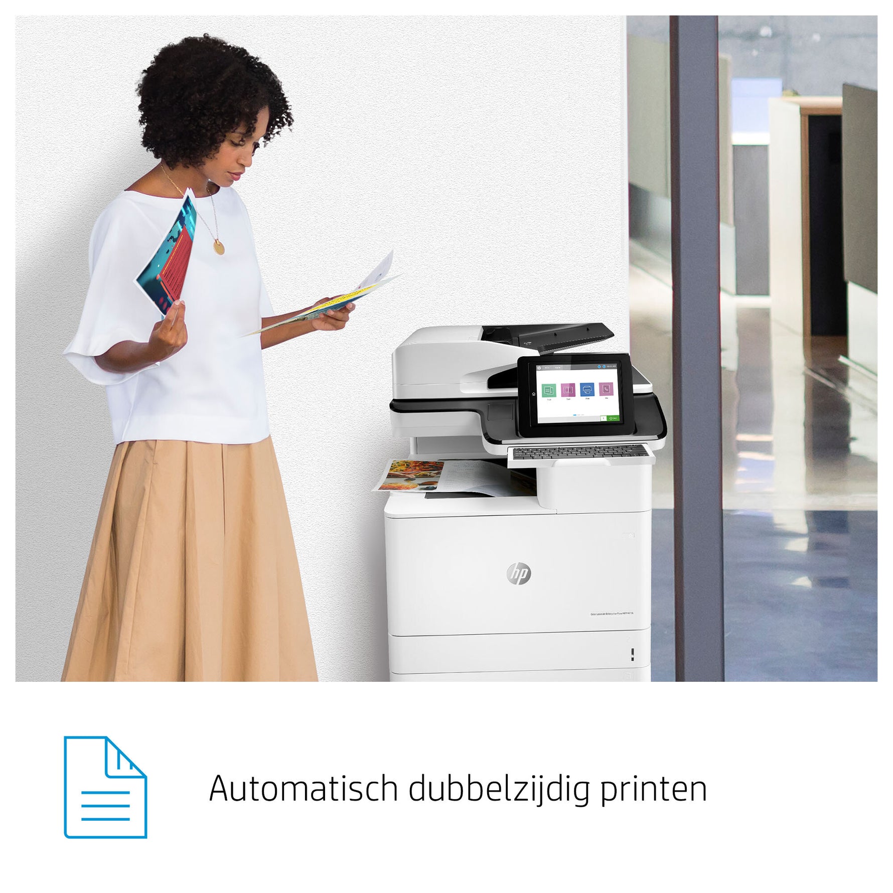 HP Color LaserJet Enterprise Flow LaserJet Enterprise Flow M776z Draadloos Multifunction Kleur Printer, Kopieerapparaat, scanner; dubbelzijdig