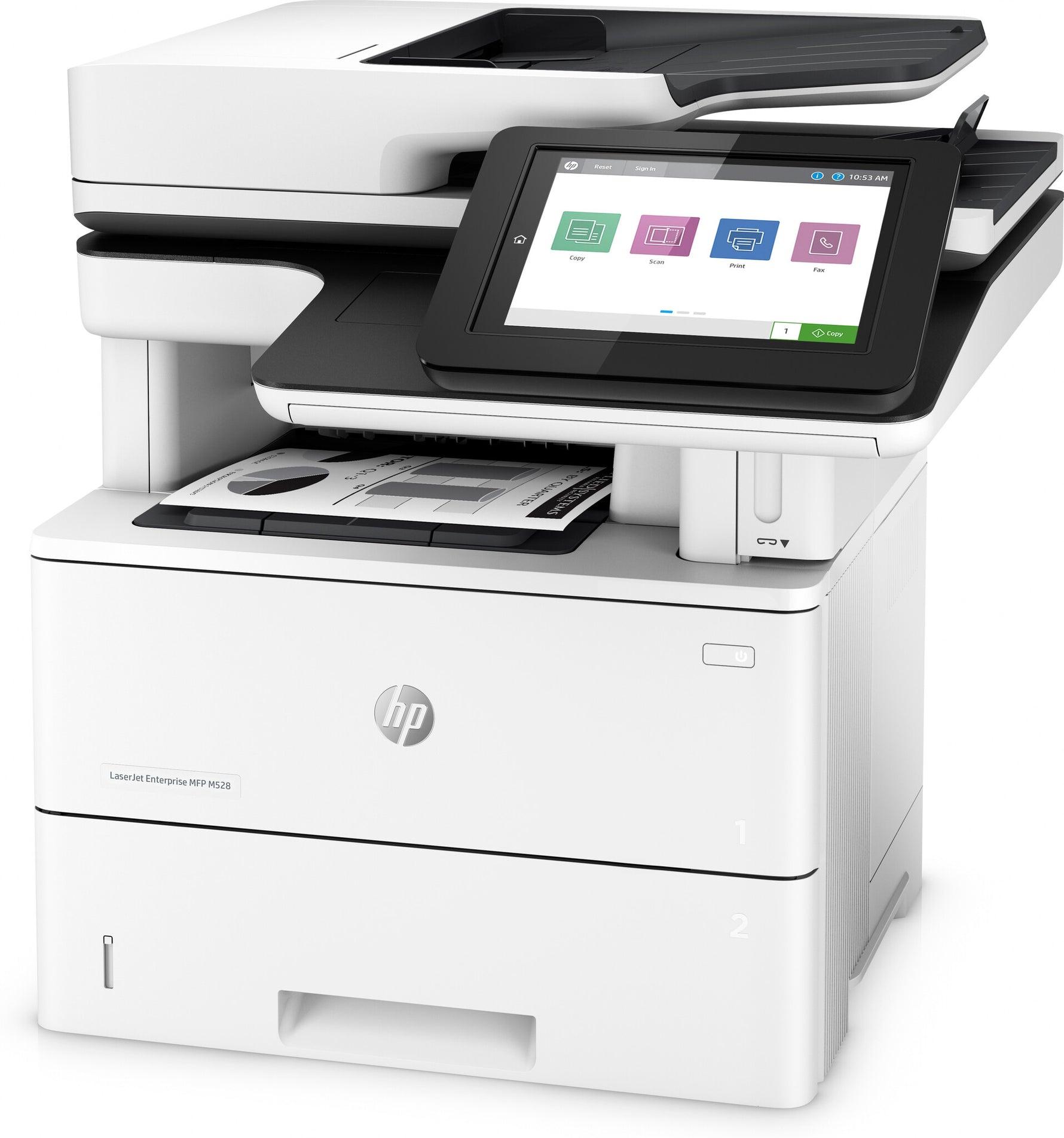 HP LaserJet Enterprise M528f Multifunction Zwart-wit Printer, Alleen Ethernet; Kopieerapparaat, scanner