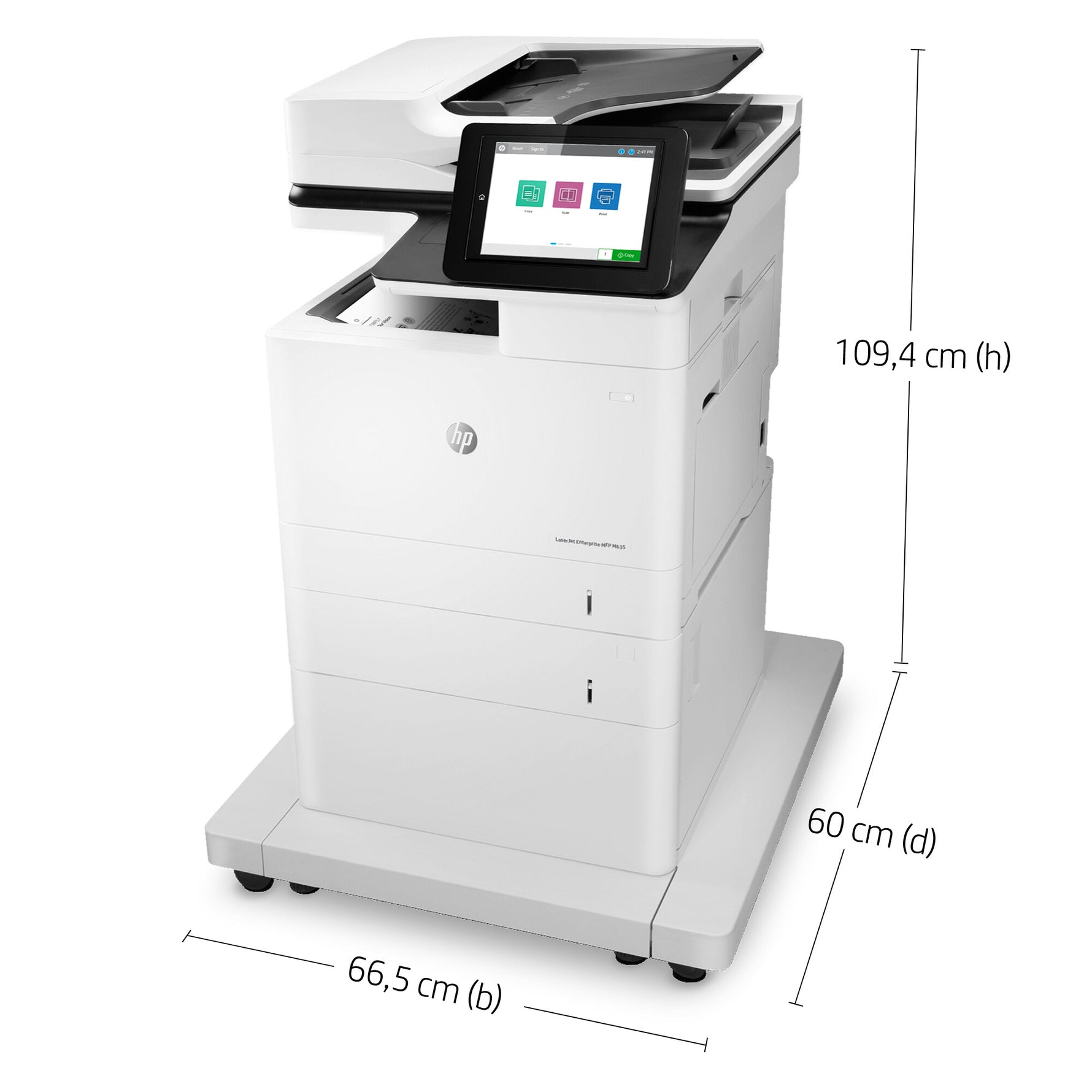 HP LaserJet Enterprise M635fht Multifunction Zwart-wit Printer, Alleen Ethernet; Kopieerapparaat, scanner