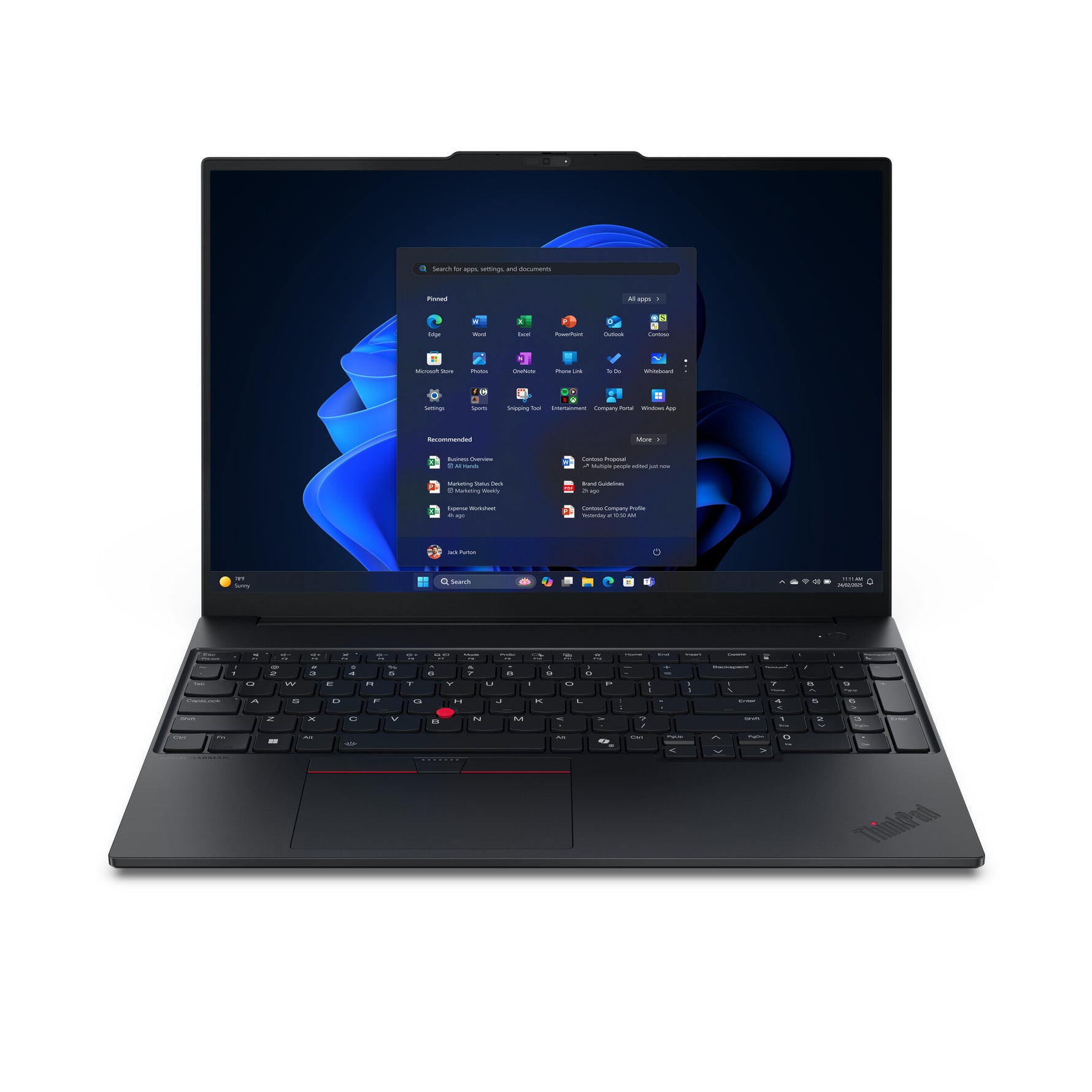 Lenovo ThinkPad E16 Gen 3 (AMD) AMD Ryzen™ 7 250 Laptop 40,6 cm (16") WUXGA 16 GB DDR5-SDRAM 512 GB SSD Wi-Fi 6E (802.11ax) Windows 11 Pro Engels Zwart