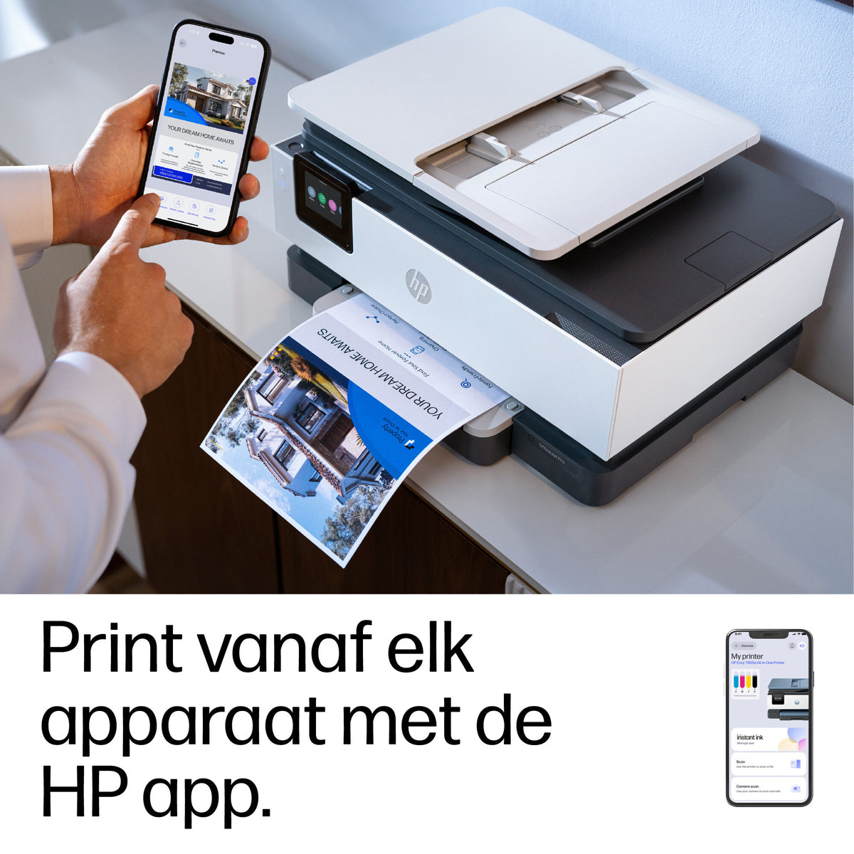 HP OfficeJet Pro 8135e Draadloze All-in-One Kleurenprinter, Instant Ink; Dubbelzijdig printen