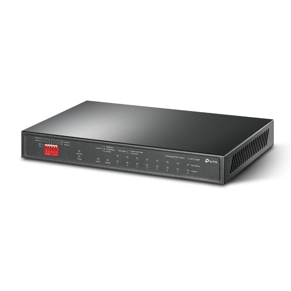 TP-Link TL-SG1210MP netwerk-switch Unmanaged Gigabit Ethernet (10/100/1000) Power over Ethernet (PoE) Zwart