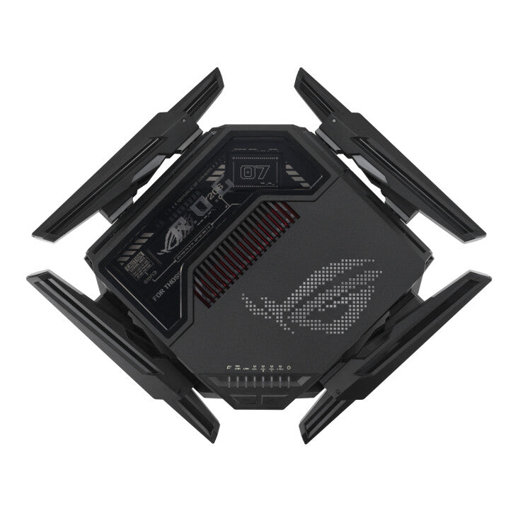 ASUS ROG Rapture GT-BE98 draadloze router 10 Gigabit Ethernet Quad-band (2.4 GHz / 5 GHz-1 / 5 GHz-2 / 6 GHz) Zwart