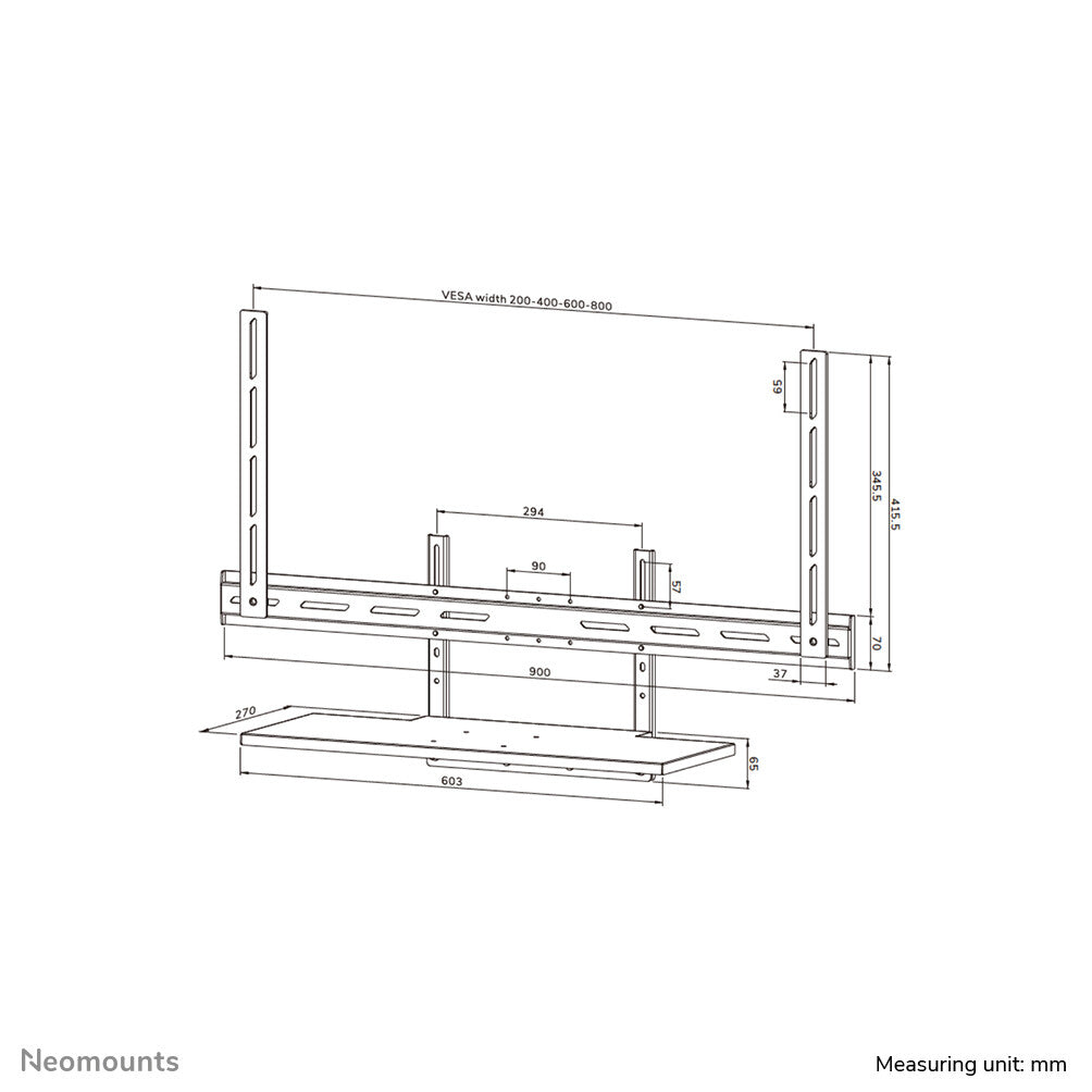 Neomounts AV40-500BL Toetsenbordhouder kit 43-110" - VESA - max 2,5 kg - universeel