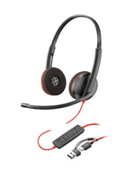 HP Poly Blackwire 3220 Stereo USB-C Headset + USB-C/A adapter
