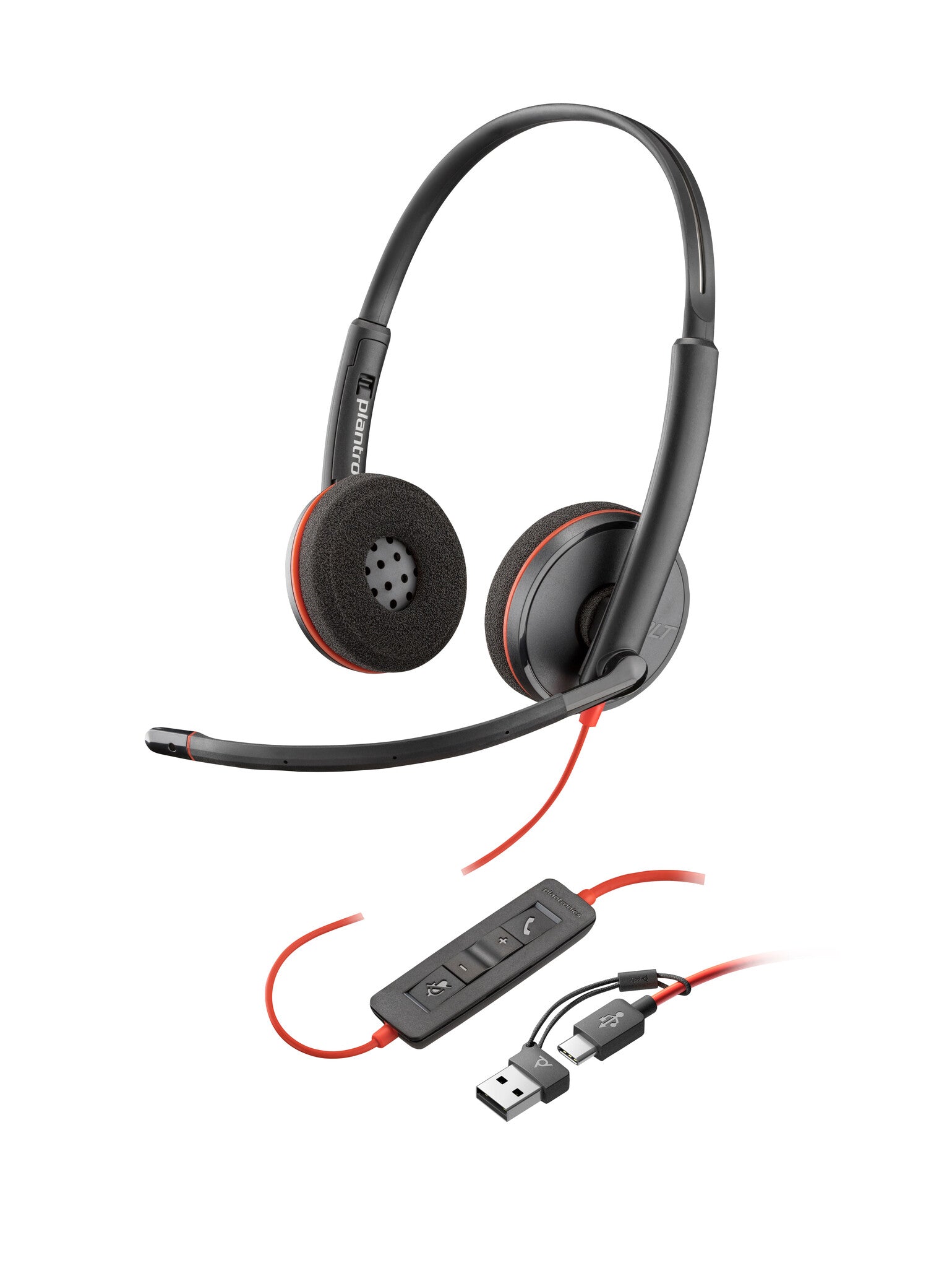 HP Poly Blackwire 3220 stereo USB-C-headset + USB-C/A-adapter (bulk)