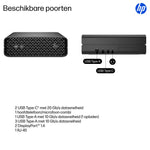 HP Z2 Mini G1i Wolf Pro Security Edition Intel Core Ultra 9 285K 48 GB DDR5-SDRAM 1 TB SSD NVIDIA RTX 2000 Ada Windows 11 Pro Mini PC Workstation AI Workstation, AI PC Zwart