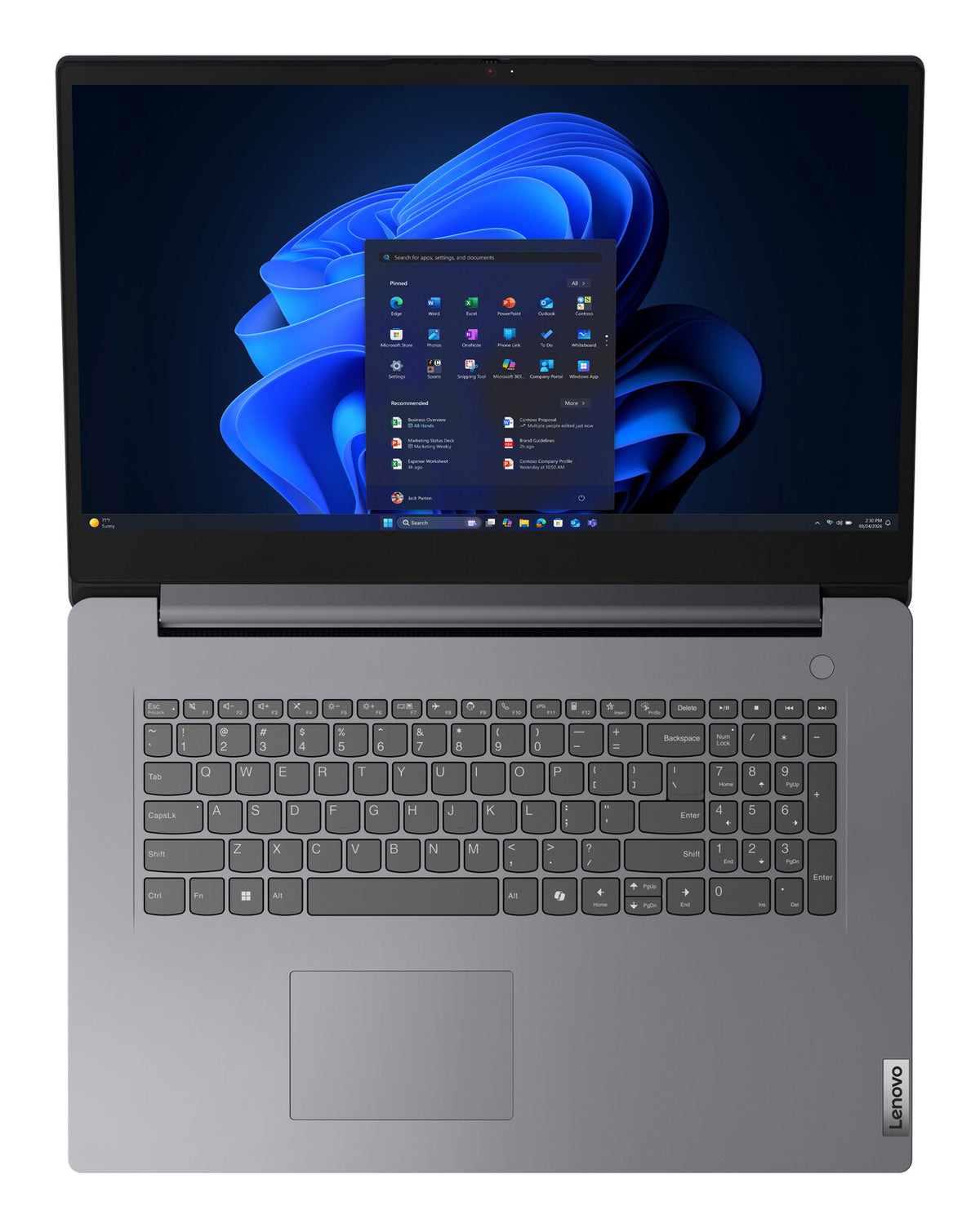 Lenovo V17 G7 IWC Intel Core 7 350 Laptop 43,9 cm (17.3") Full HD 16 GB DDR5-SDRAM 512 GB SSD Wi-Fi 6 (802.11ax) Windows 11 Pro Grijs Engels