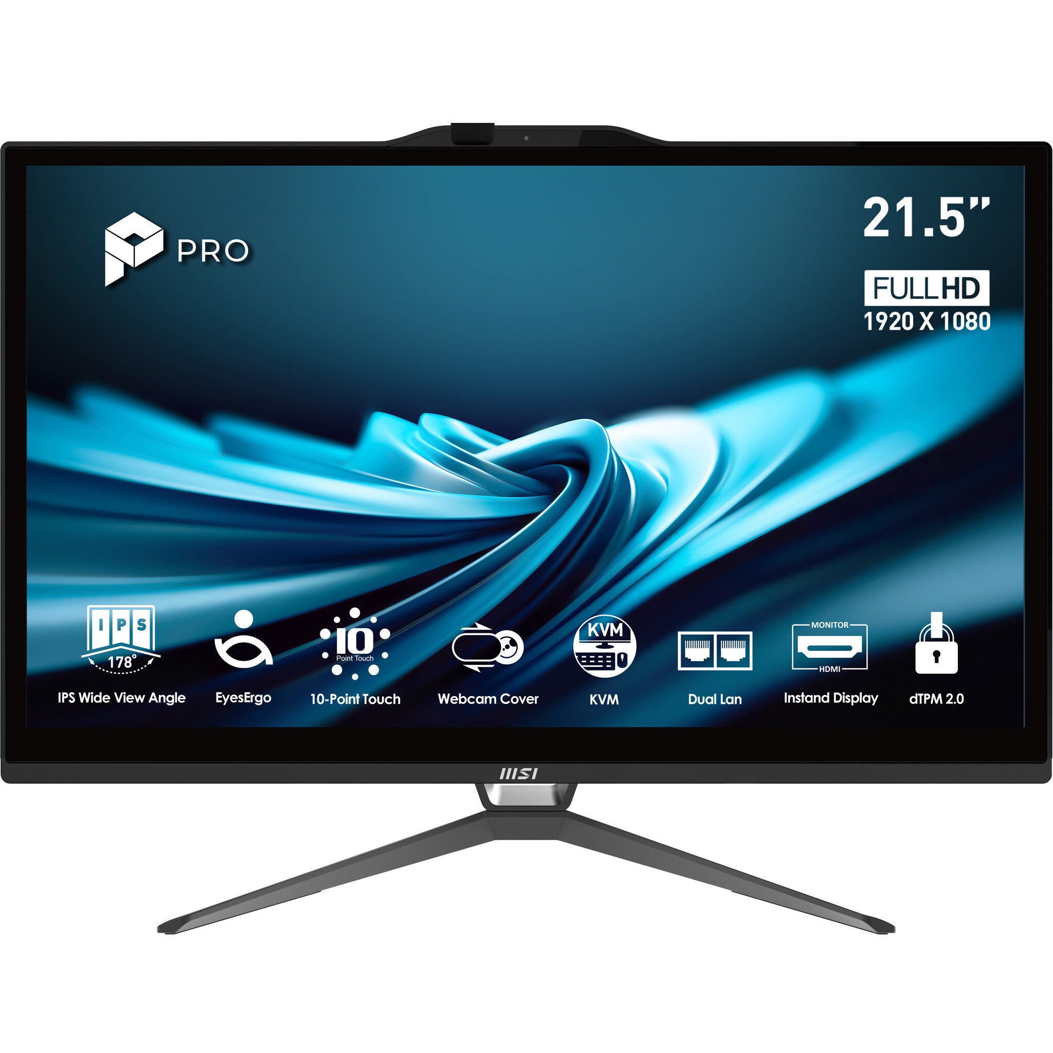 MSI Pro AP222T 14MA-613EU Intel® Core™ i3 i3-14100 54,6 cm (21.5") 1920 x 1080 Pixels Touchscreen Alles-in-één-pc 8 GB DDR4-SDRAM 512 GB SSD Windows 11 Home Wi-Fi 5 (802.11ac) Zwart