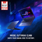 ASUS ROG Strix G18 G814PM-S9012W AMD Ryzen™ 9 7940HX Laptop 45,7 cm (18") 2.5K 16 GB DDR5-SDRAM 1 TB SSD NVIDIA GeForce RTX 5060 Wi-Fi 6E (802.11ax) Windows 11 Home Nederlands Grijs