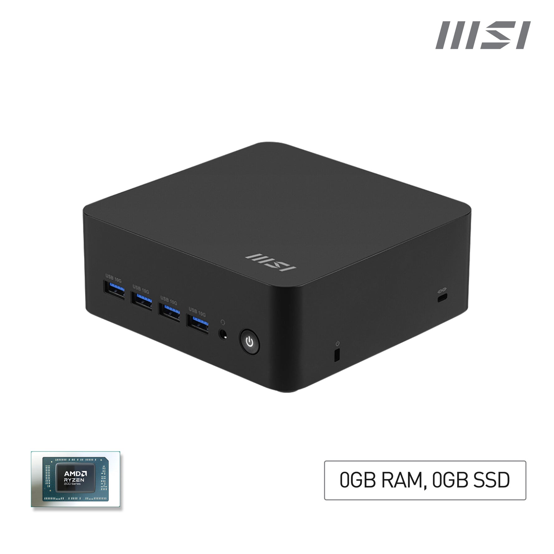 MSI Cubi Z AI 8M-006BEU Cube Zwart 8845HS AMD SoC 3,8 GHz Ingebouwde luidsprekers