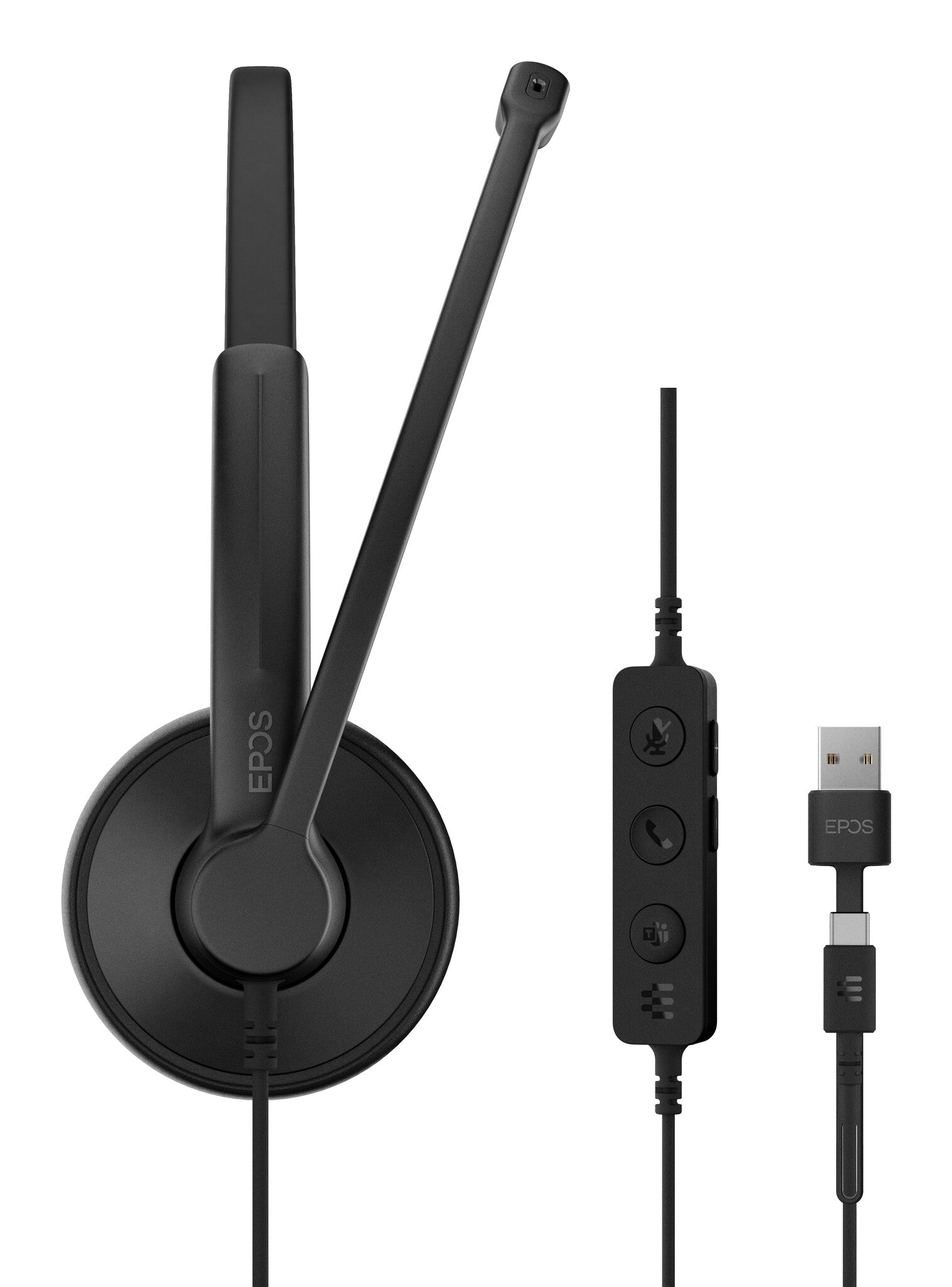 EPOS 1001419 hoofdtelefoon/headset Bedraad Hoofdband Kantoor/callcenter USB Type-C / USB Type-A Zwart