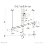 Neomounts DS60-600BL2-1 Monitorarm voor drie schermen 10-32"