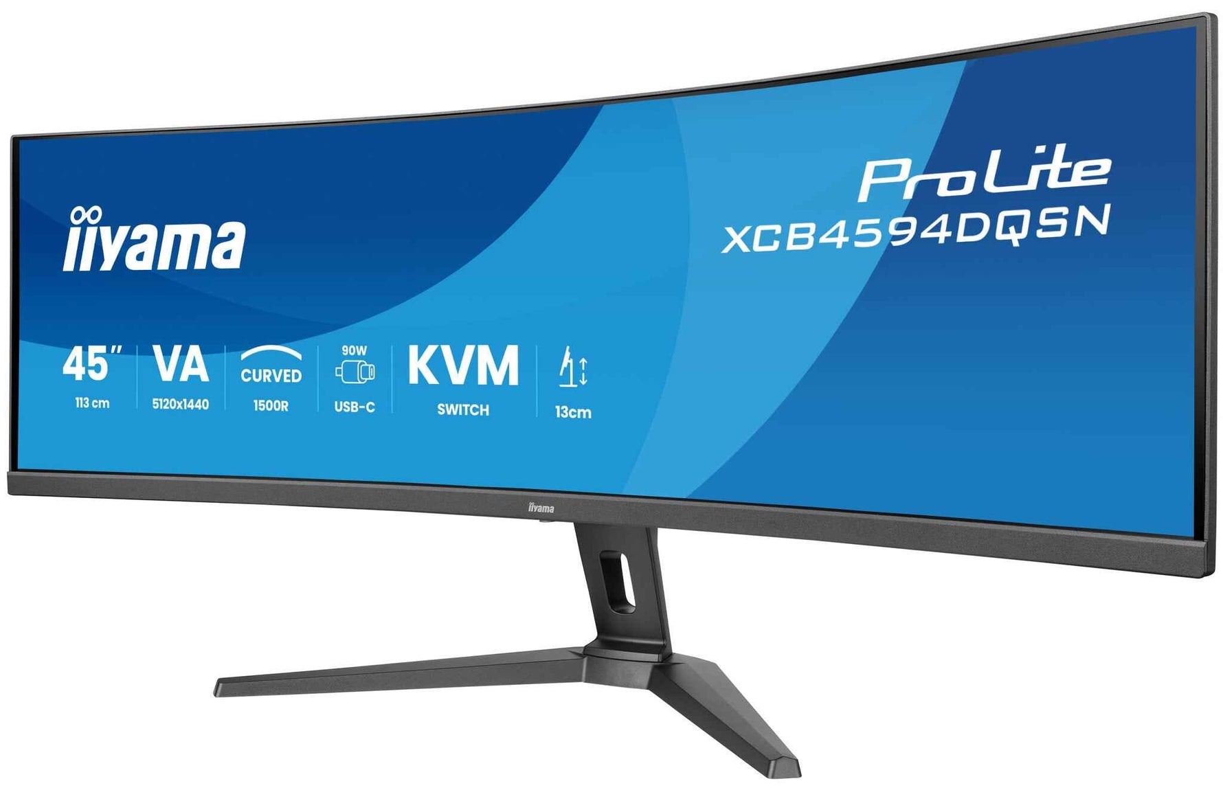 iiyama G-MASTER 45"LCD Curved Bus. UWQHD computer monitor 113 cm (44.5") 5120 x 1440 Pixels Dual QHD LED Zwart