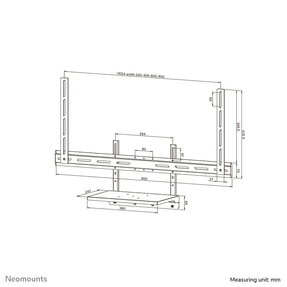 Neomounts AV45-500BL Laptophouder kit 43-110" - VESA - max 2,5 kg - universeel
