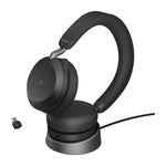 Jabra Evolve2 75 Headset Bedraad en draadloos Hoofdband Oproepen/muziek USB Type-C Bluetooth Oplaadhouder Zwart
