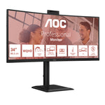 AOC E4 CU34E4CW computer monitor 86,4 cm (34") 3440 x 1440 Pixels UltraWide Quad HD LED Zwart