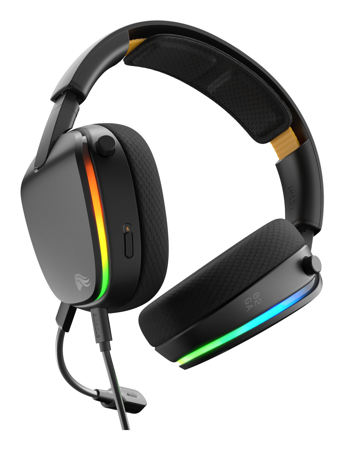 Glorious Gaming Glorious GHS Eternal RGB - Stereo RGB headset voor pc, PS5, PS4, Switch - Custom-tuned, gekantelde drivers, verstelbare, kristalheldere, afneembare mic, USB-C - Duurzaam, dag/nacht comfort - Zwart
