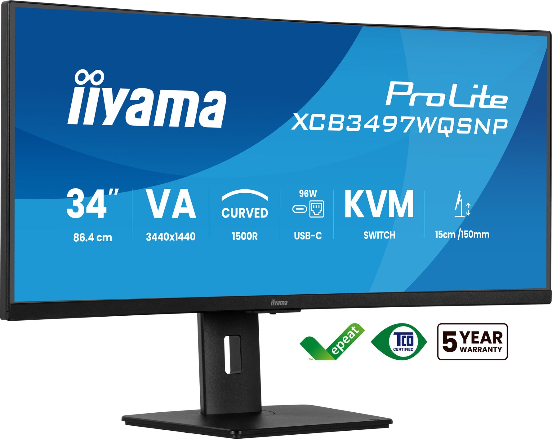iiyama ProLite XCB3497WQSNP-B1 computer monitor 86,4 cm (34