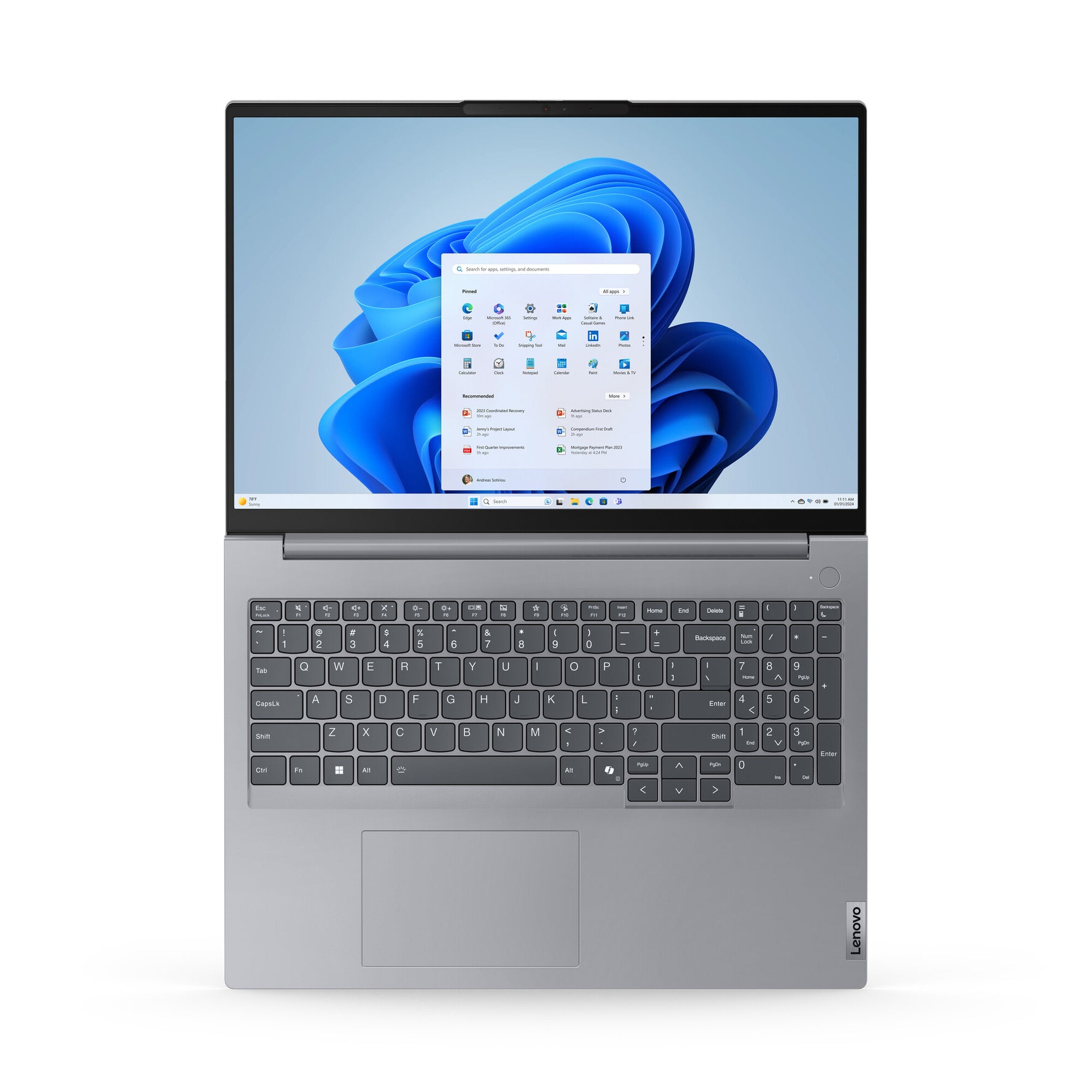 Lenovo ThinkBook 16 G7 ARP AMD Ryzen™ 5 7535HS Laptop 40,6 cm (16") WUXGA 16 GB DDR5-SDRAM 512 GB SSD Wi-Fi 6E (802.11ax) Windows 11 Pro Belgisch Grijs
