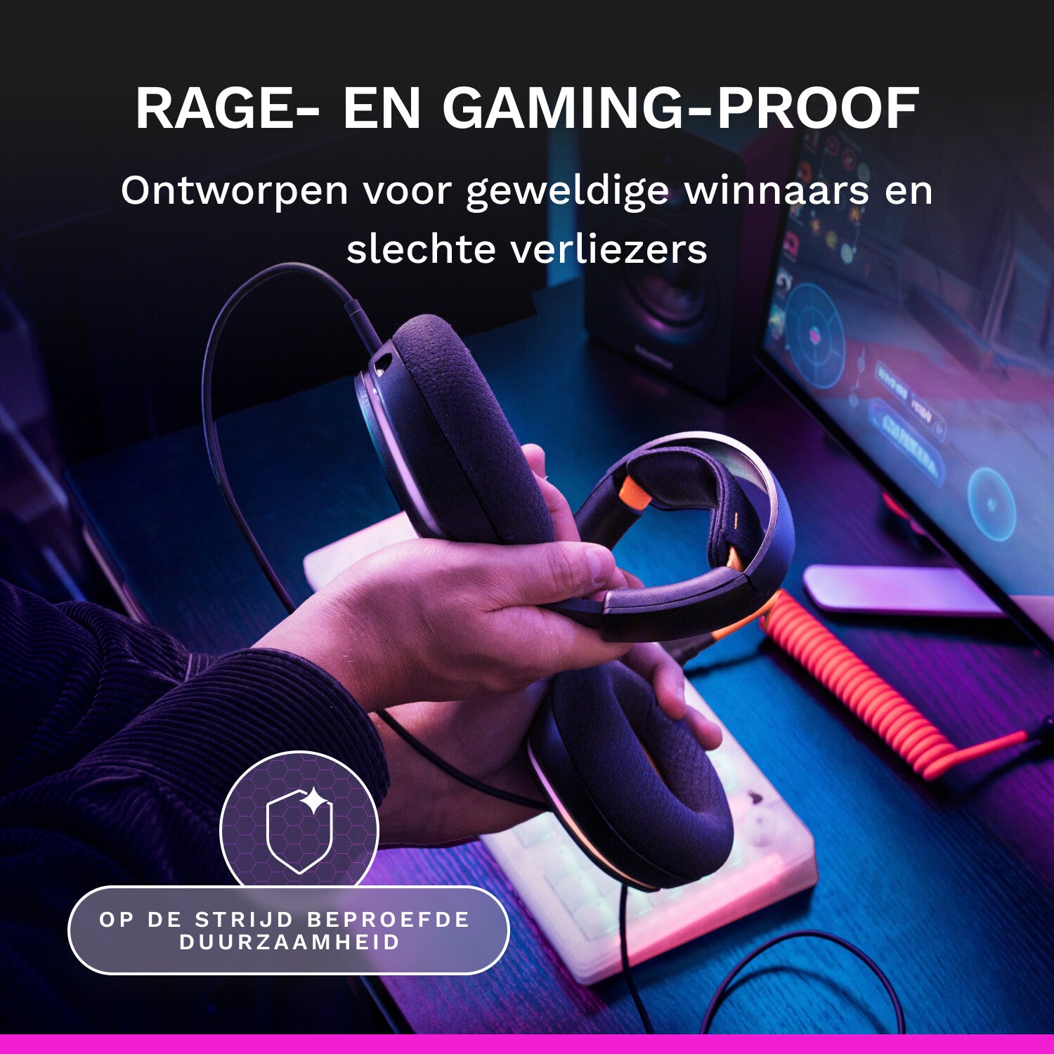 Glorious Gaming Glorious GHS Eternal RGB - Stereo RGB headset voor pc, PS5, PS4, Switch - Custom-tuned, gekantelde drivers, verstelbare, kristalheldere, afneembare mic, USB-C - Duurzaam, dag/nacht comfort - Zwart