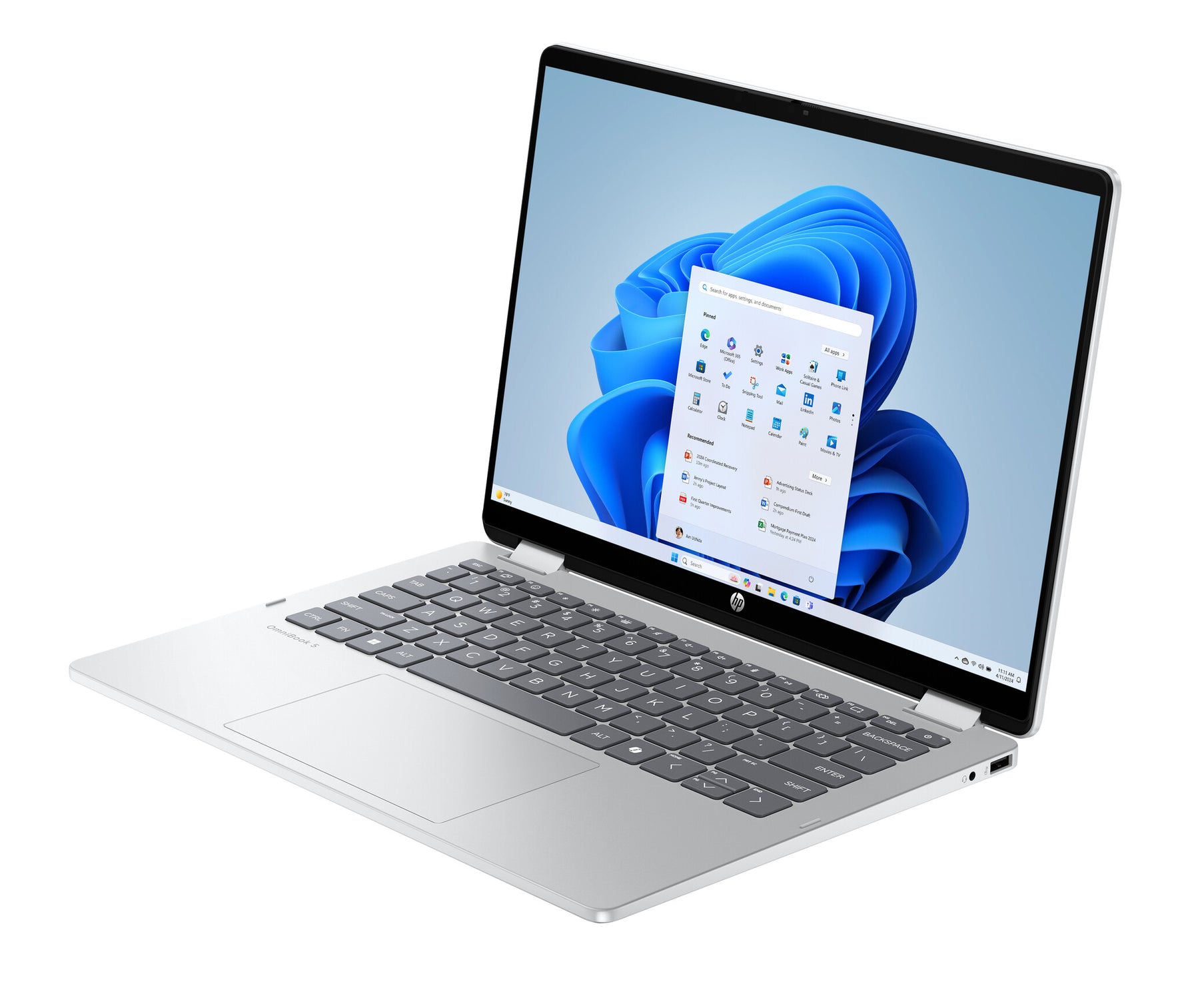 HP OmniBook 5 Flip 14-fp0255ndx 120U 35,6 cm (14") Touchscreen 2K 16 GB LPDDR5-SDRAM 512 GB SSD Wi-Fi 6 (802.11ax) Windows 11 Home Zilver QWERTY