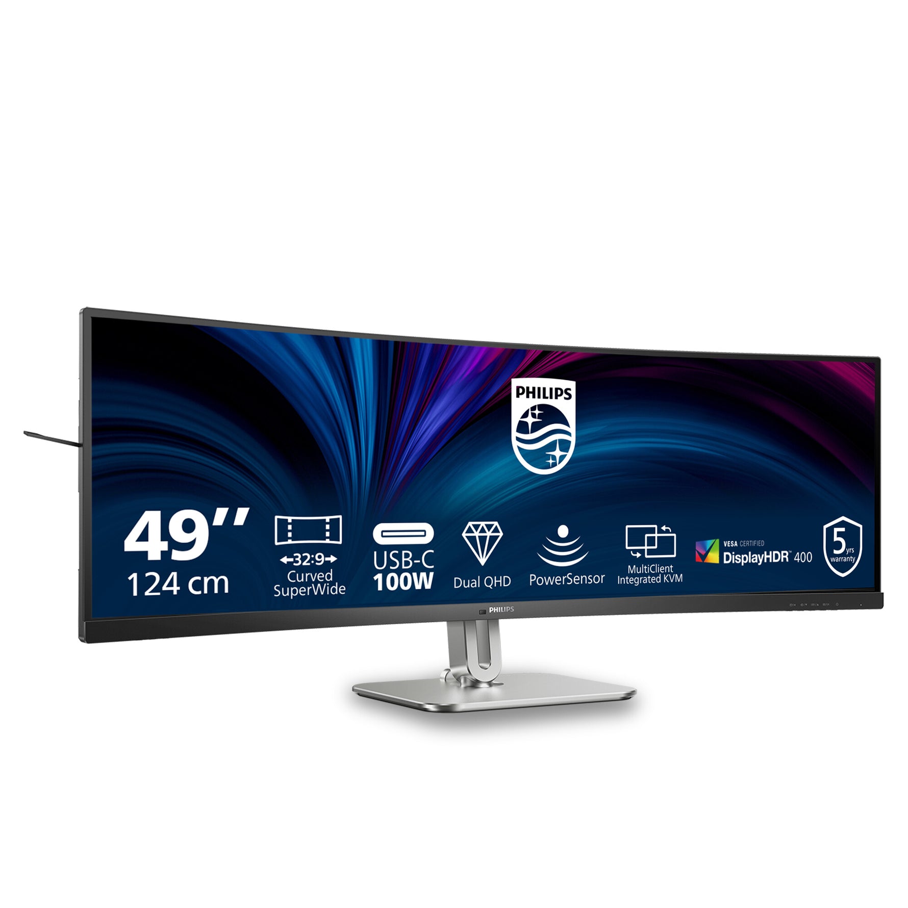 Philips 5000 series 49B2U5900C/00 computer monitor 124 cm (48.8") 5120 x 1440 Pixels Dual QHD LCD Zwart