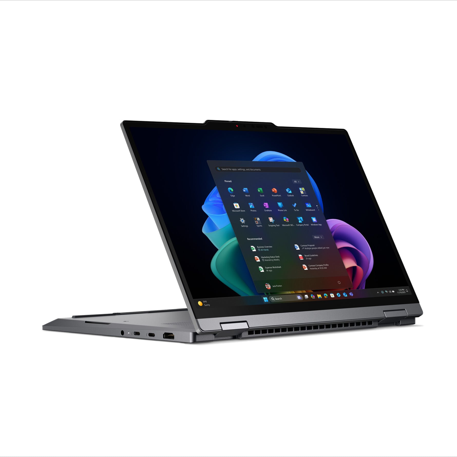Lenovo ThinkPad X1 2-in-1 Gen 11 Aura Edition Copilot+ PC Intel Core Ultra 7 355 Hybride (2-in-1) 35,6 cm (14") Touchscreen WUXGA 32 GB LPDDR5x-SDRAM 1 TB SSD Wi-Fi 7 (802.11be) Windows 11 Pro Engels Grijs