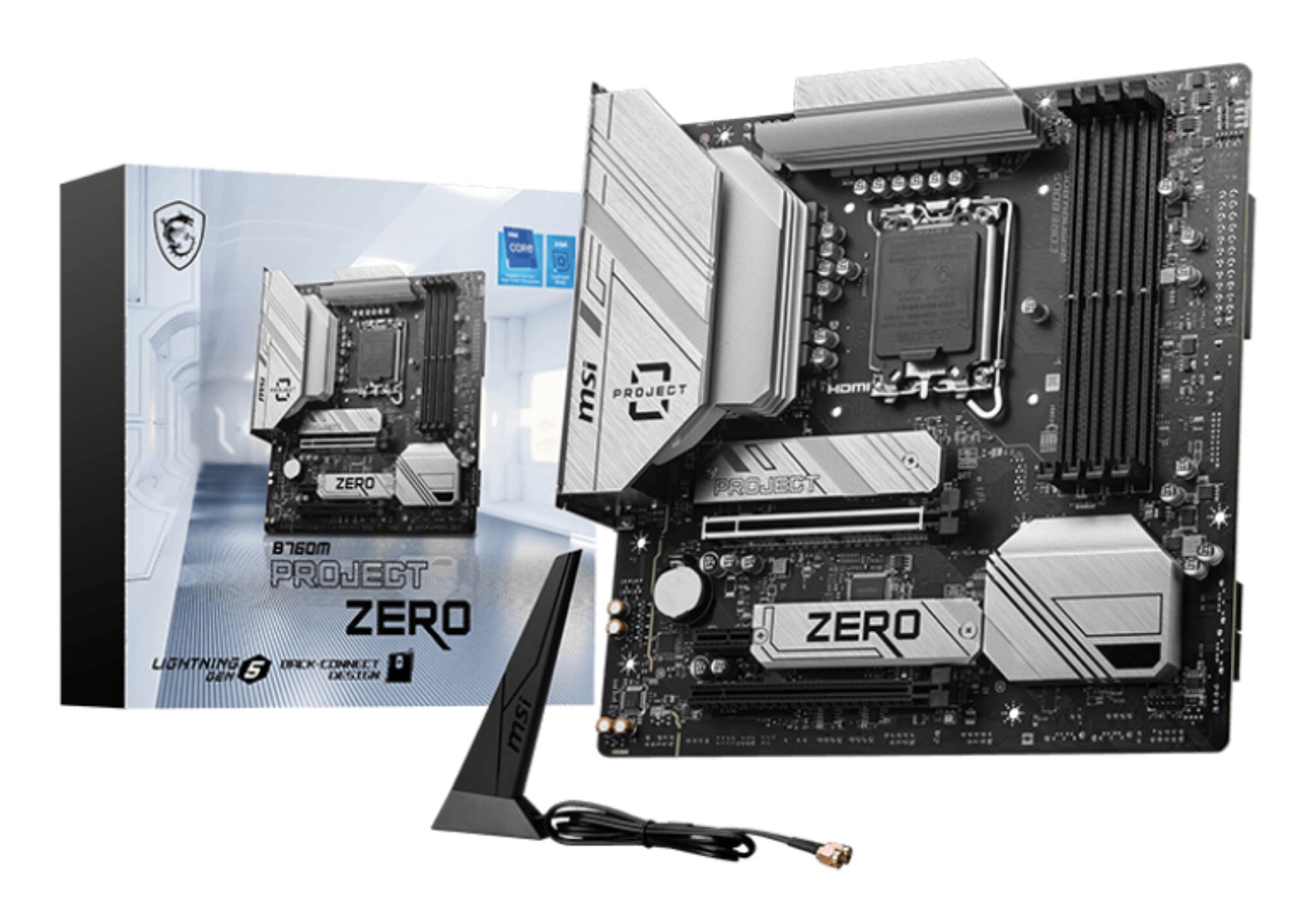 MSI B760M PROJECT ZERO moederbord Intel B760 LGA 1700 micro ATX