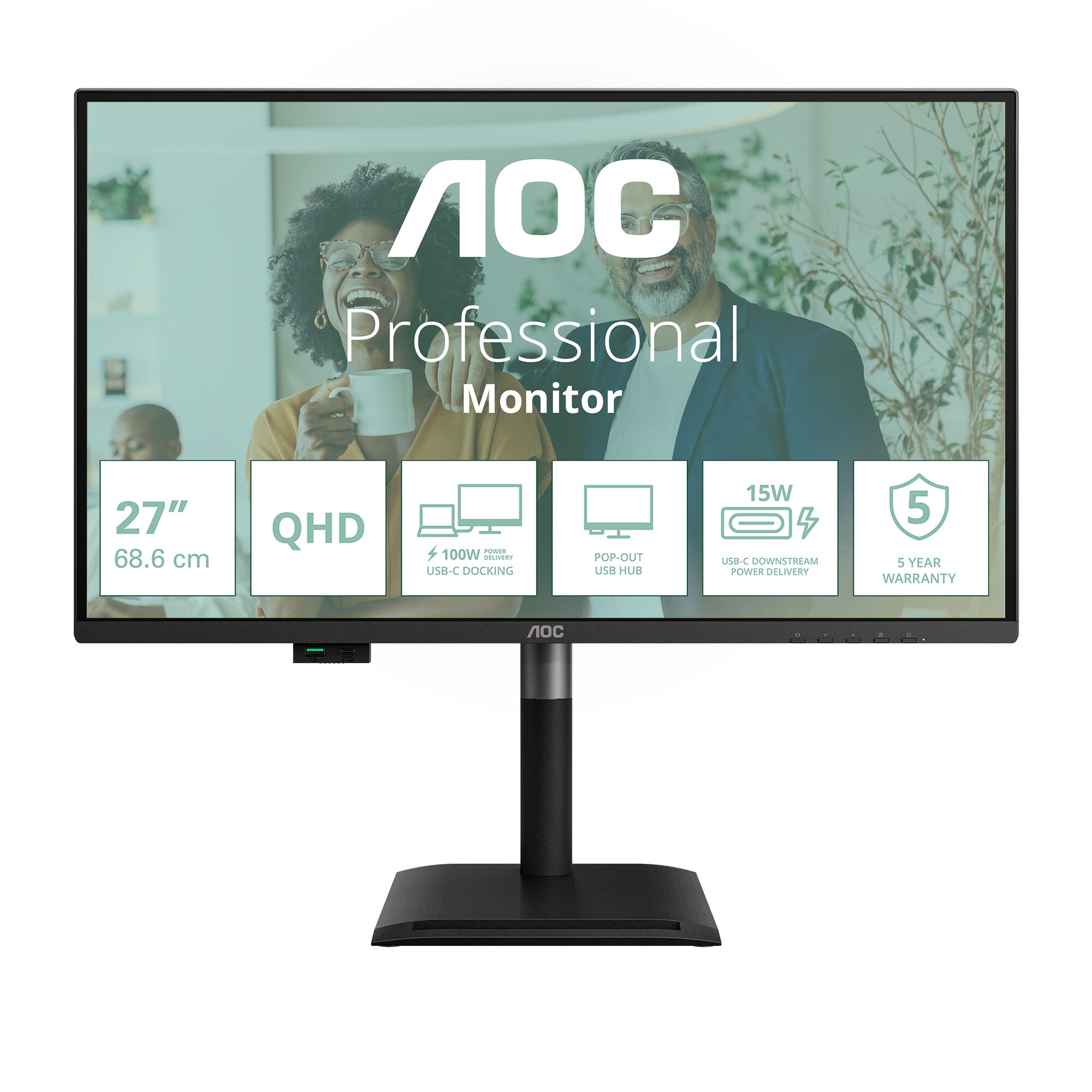 AOC Q27P4C computermonitor 68,6 cm (27") 2560 x 1440 Pixels Zwart