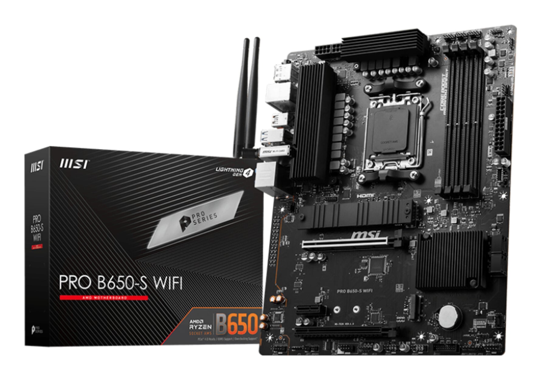 MSI PRO B650-S WIFI moederbord AMD B650 Socket AM5 ATX