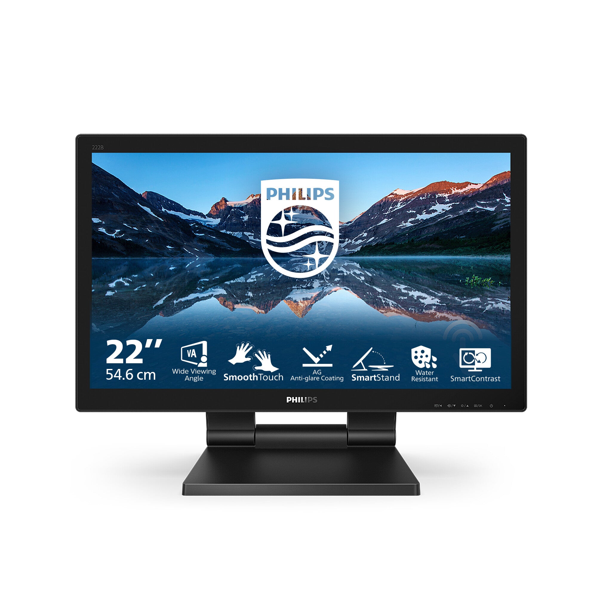 Philips B Line 222B9TA/00 computer monitor 54,6 cm (21.5") 1920 x 1080 Pixels Full HD LCD Touchscreen Tafelblad Zwart