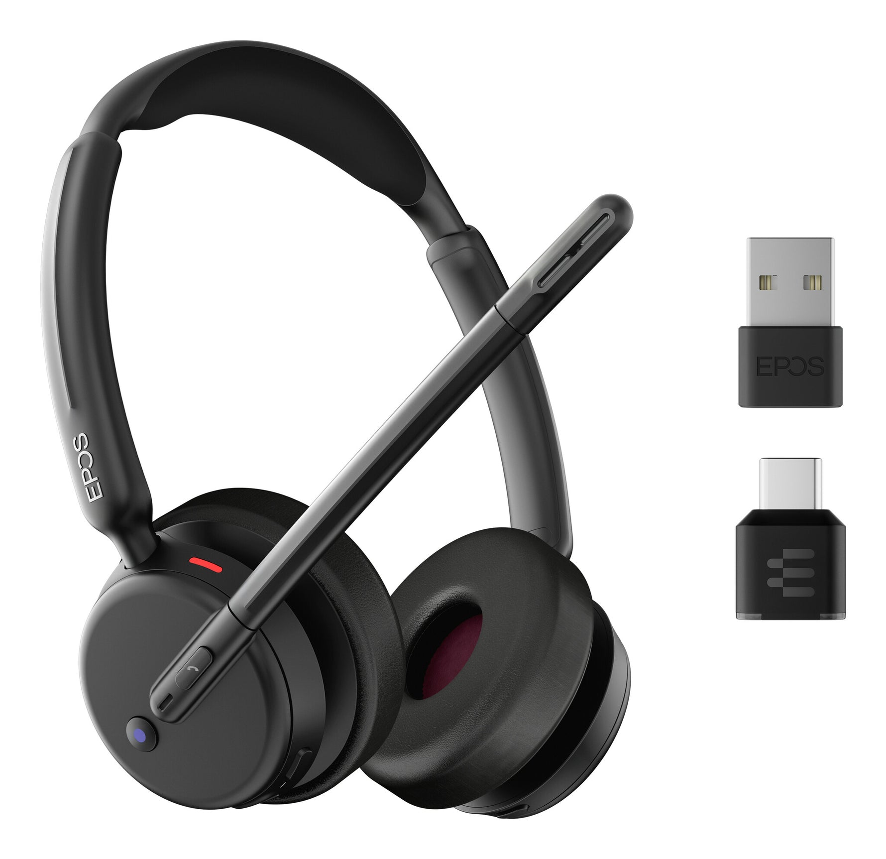 EPOS 1001490 hoofdtelefoon/headset Bedraad en draadloos Hoofdband Kantoor/callcenter USB Type-C Bluetooth Zwart