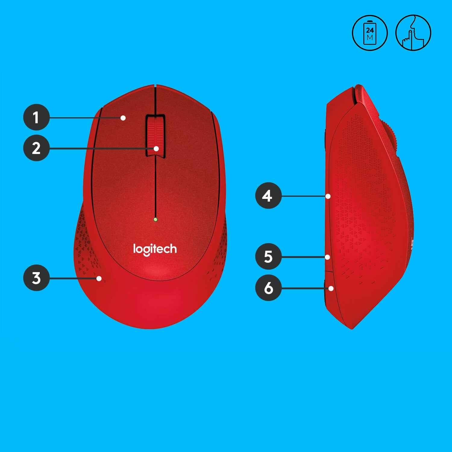 Logitech M330 Silent Plus Red EMEA
