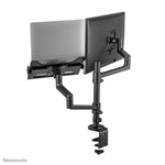 Neomounts DS20-425BL2 Monitorarm met laptophouder 17-27" - ruimtebesparend