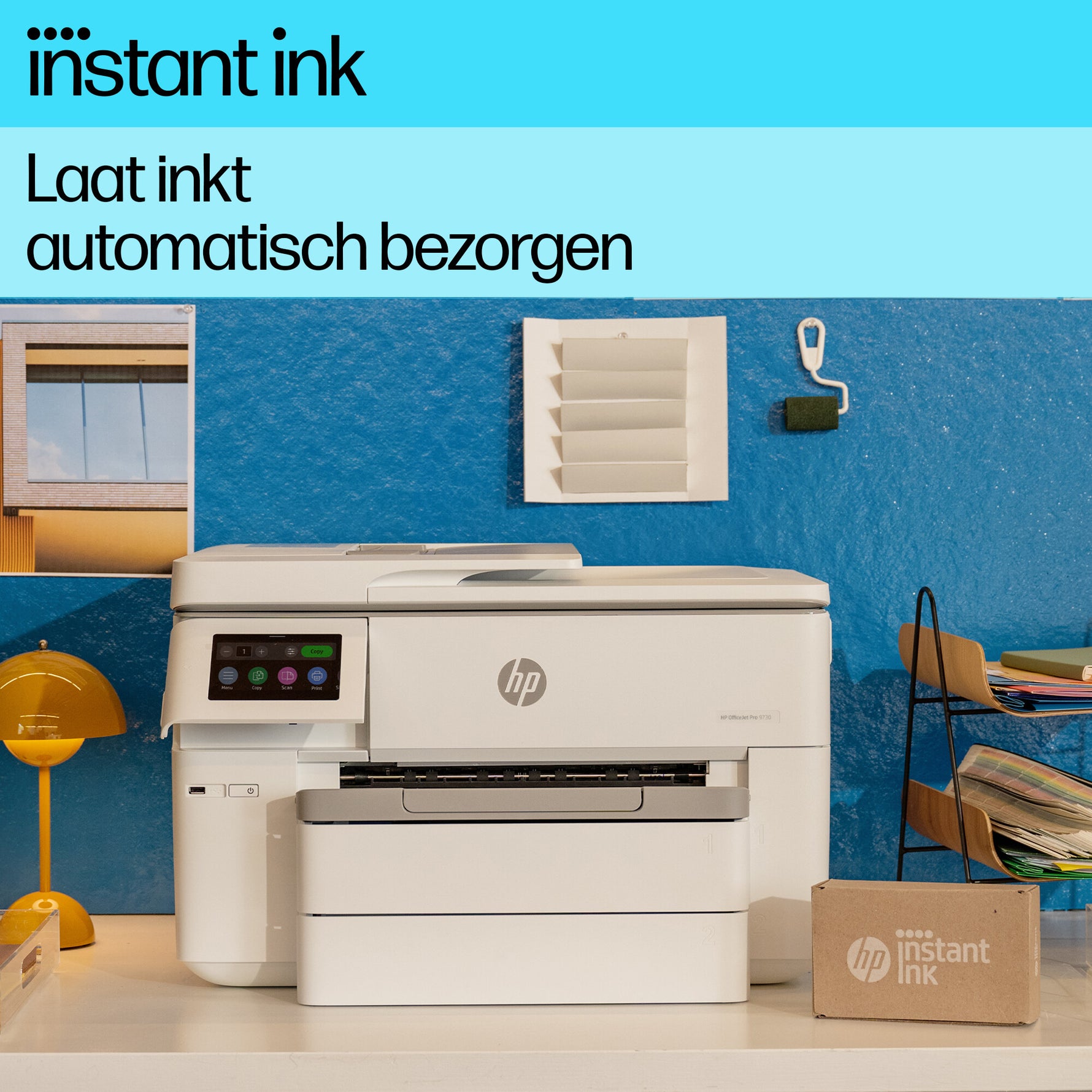 HP OfficeJet Pro 9730e Draadloos All-in-One Kleur Printer, Instant Ink; Dubbelzijdig printen