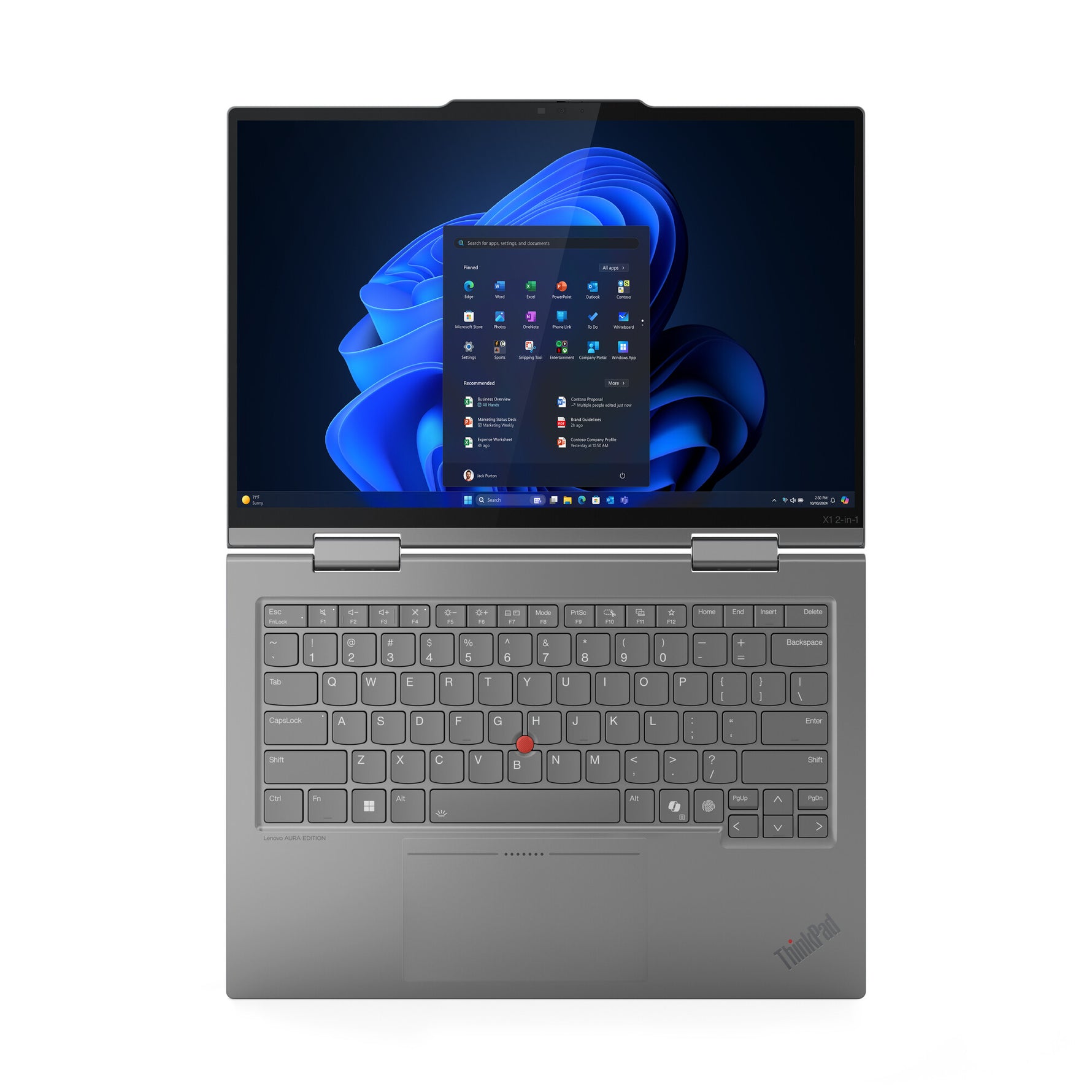 Lenovo ThinkPad X1 2-in-1 Gen 10 Aura Edition Copilot+ PC Intel Core Ultra 7 258V Hybride (2-in-1) 35,6 cm (14