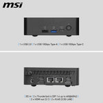 MSI Cubi NUC AI+ 3MG-004BEU USFF Zwart 355 Intel SoC FCBGA2540 4,7 GHz Ingebouwde luidsprekers