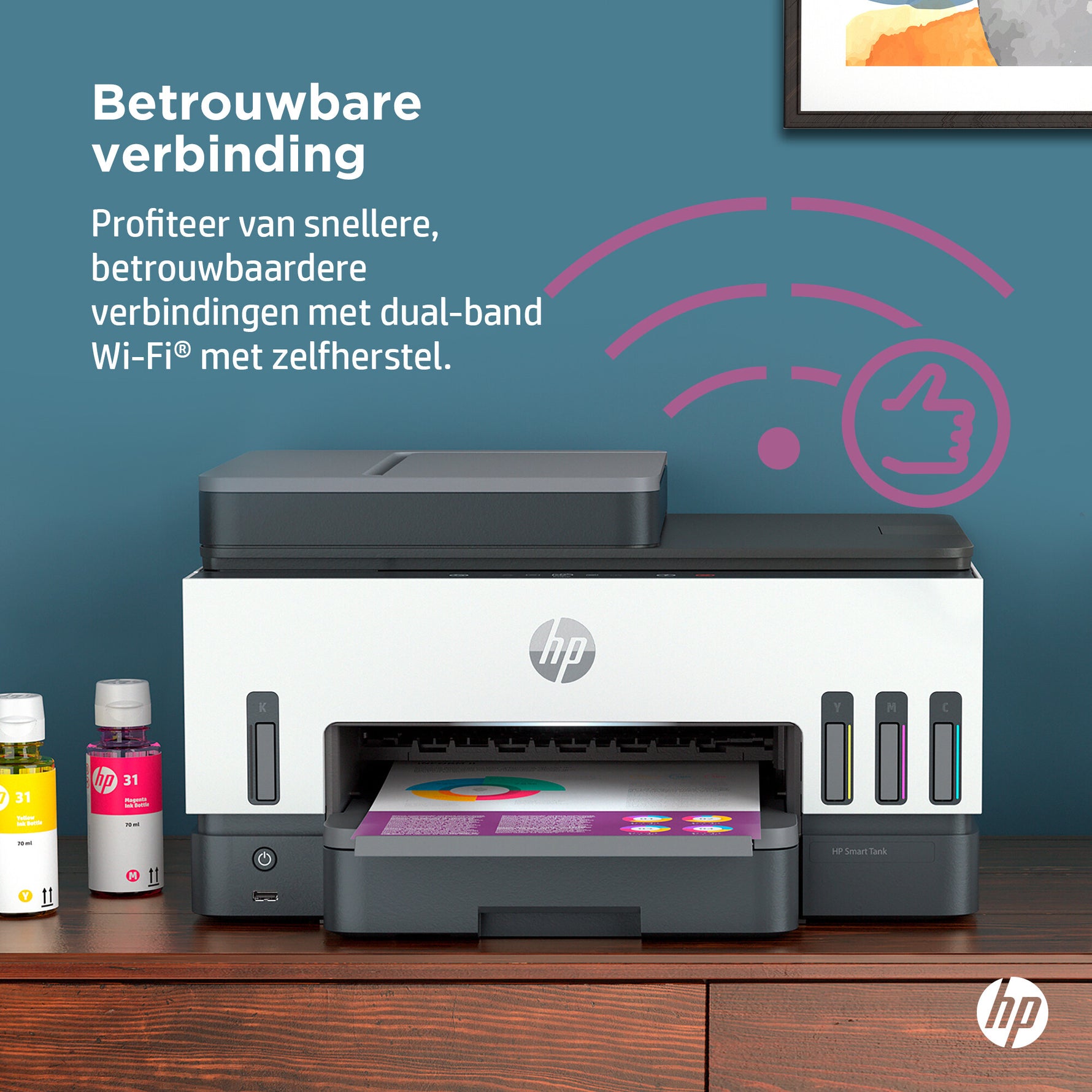 HP Smart Tank 7605 Draadloos All-in-One Kleur Printer, Dubbelzijdig printen; Kopieerapparaat, Scanner