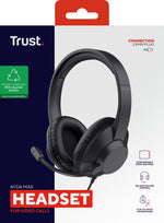 Trust Ayda Max Headset Bedraad Hoofdband Kantoor/callcenter Zwart