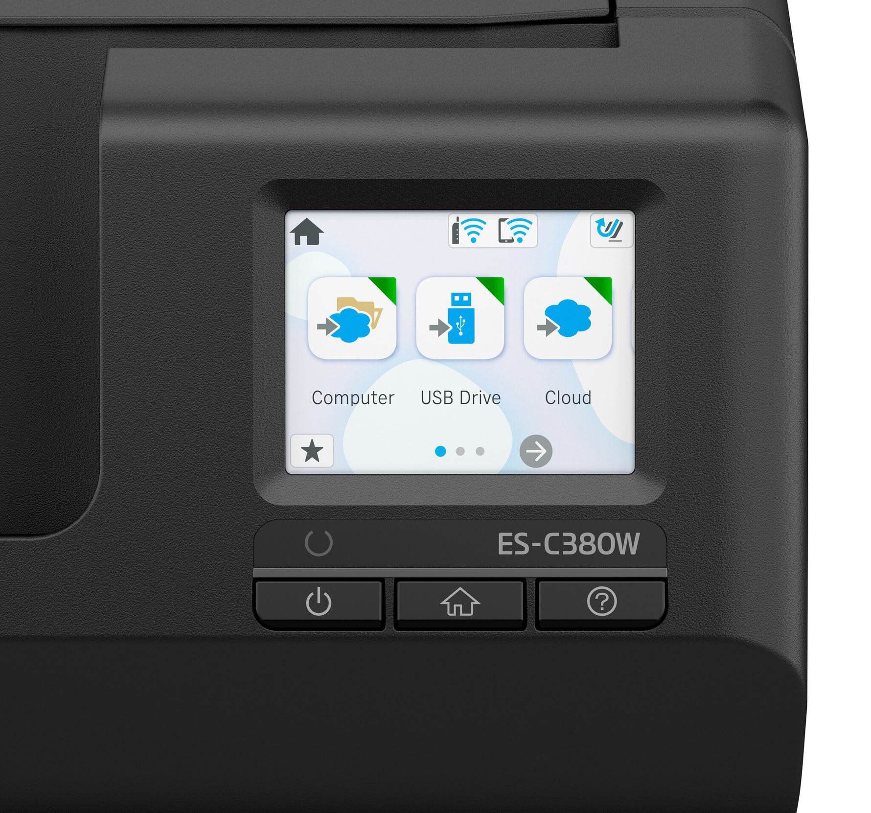 Epson ES-C380W compacte A4-documentscanner met Wi-Fi-connectiviteit en U-traject