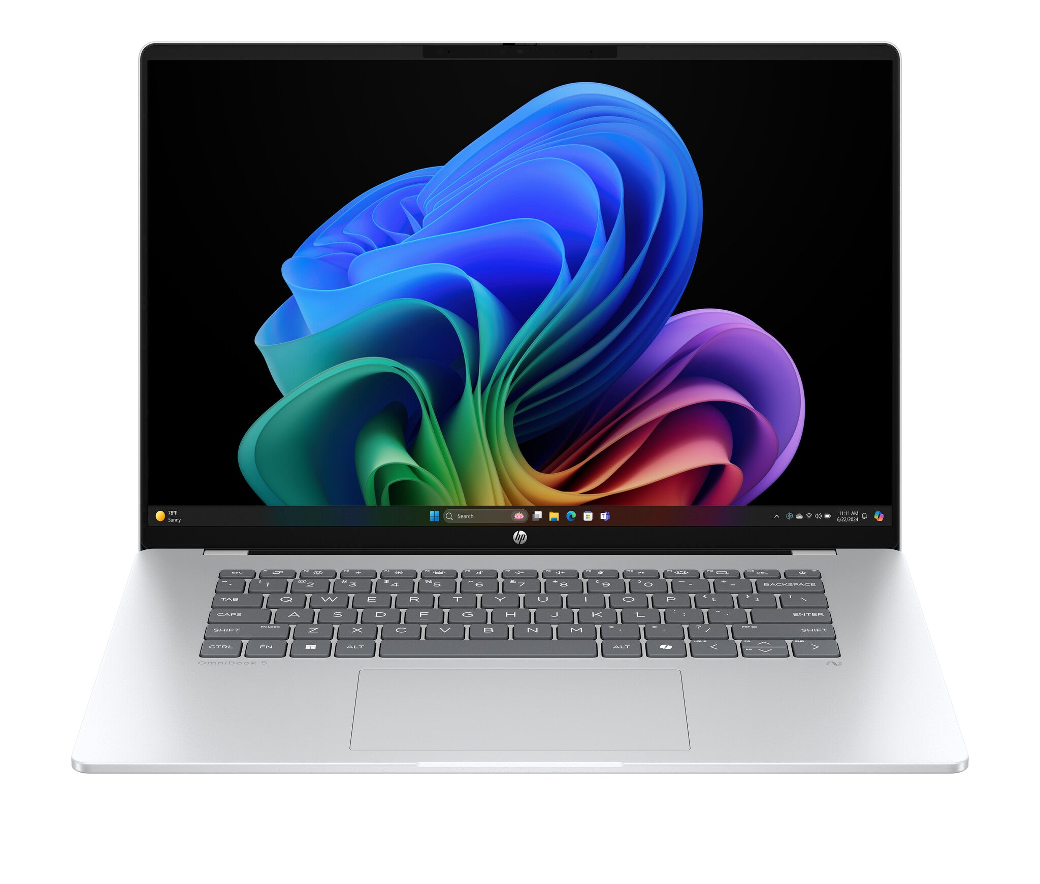 HP OmniBook 5 NGAI 16-bf0001nd Copilot+ PC Qualcomm Snapdragon X1-26-100 Laptop 40,6 cm (16") 2K 16 GB LPDDR5x-SDRAM 512 GB SSD Wi-Fi 6E (802.11ax) Windows 11 Home Zilver